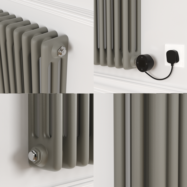 Smoked Stone Horizontal Smart Electric Radiator with Wi-Fi Thermostat - 1200W - H400xW1190mm - Bathroom Safe - Image 5