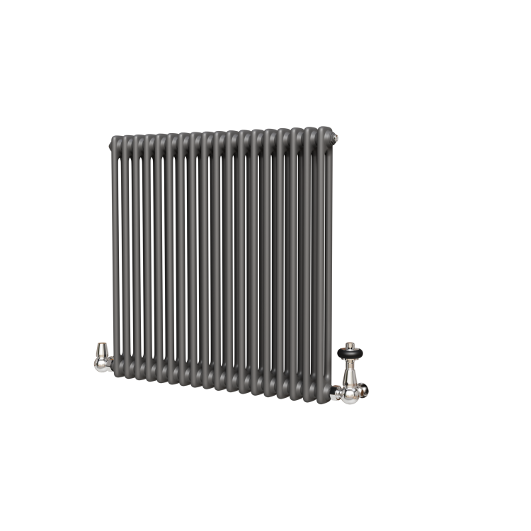 Reggio Anthracite Horizontal Double Column Radiator 800x830mm 3713 BTU - Cast Iron Style - Image 4