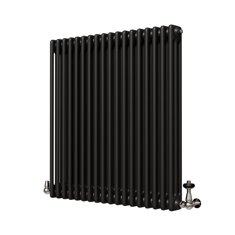 Reggio Midnight Black Horizontal Triple Column Radiator 800x830mm 2411 BTU - Cast Iron Style - Image 4