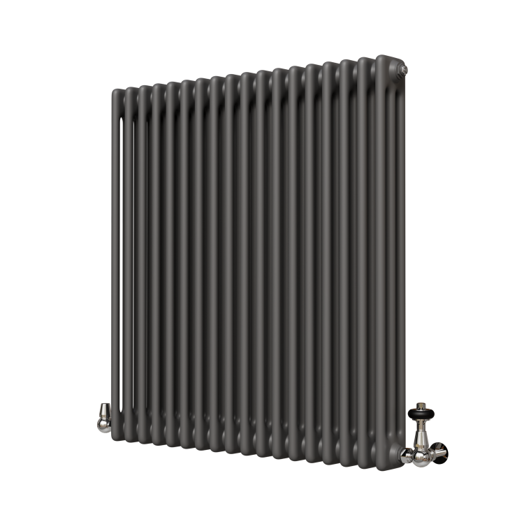 Reggio Anthracite Horizontal Triple Column Radiator 800x830mm 2411 BTU - Cast Iron Style - Image 4
