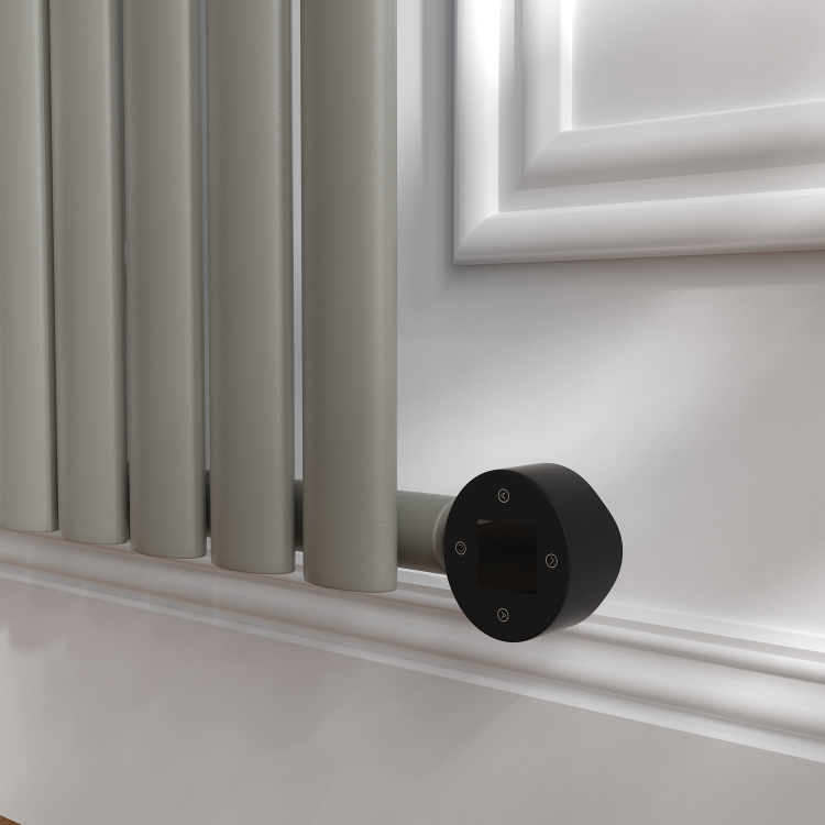 Smoked Stone Horizontal Smart Electric Radiator with Wi-Fi Thermostat - 600W - H600xW590mm - Bathroom Safe - Image 4