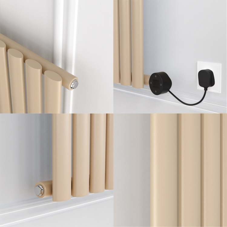 Elk Brown Horizontal Smart Electric Radiator with Wi-Fi Thermostat - 2000W - H600xW1410mm - Bathroom Safe - Image 5