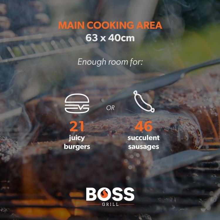 Boss Grill Kentucky Premium - 4 Burner Gas BBQ Grill with Side Burner - Black - Image 5