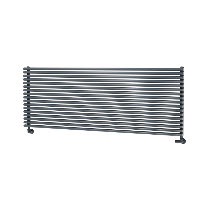 Ventura Linea Dark Grey Anthracite Oval Unique Designer Radiator 595x1600mm Single Panel 5212 BTU - Horizontal Bars - Image 5