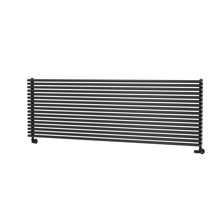 Ventura Linea Midnight Black Oval Unique Designer Radiator 595x1800mm Single Panel 5928 BTU - Horizontal Bars - Image 5