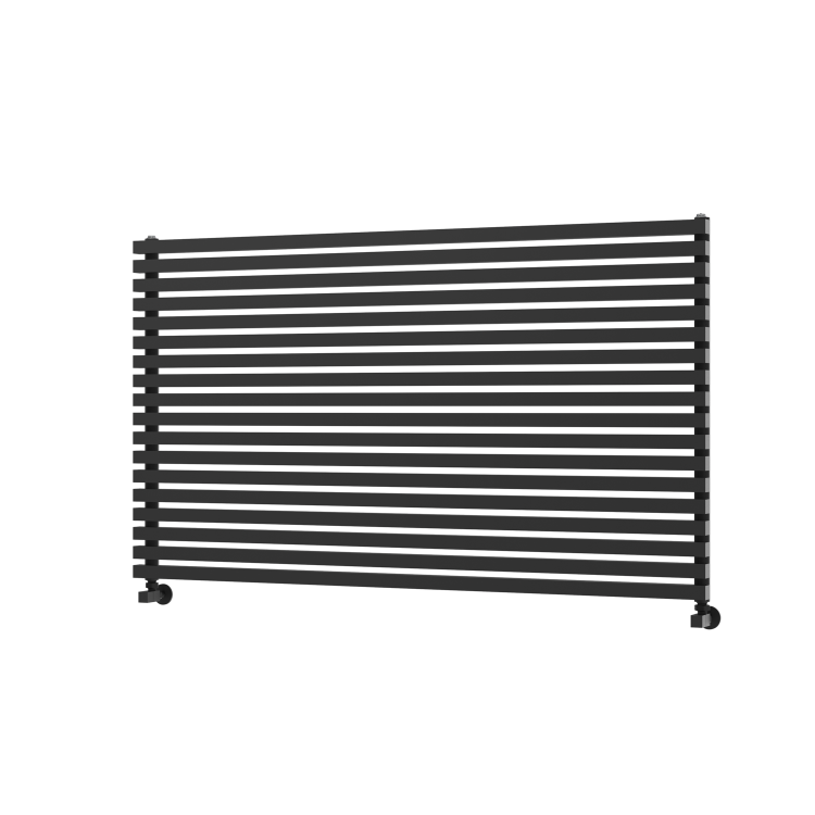 Riace Linea Midnight Black Flat Designer Radiator 770x1600mm Double Panel 6904 BTU - Horizontal Bars - Image 5
