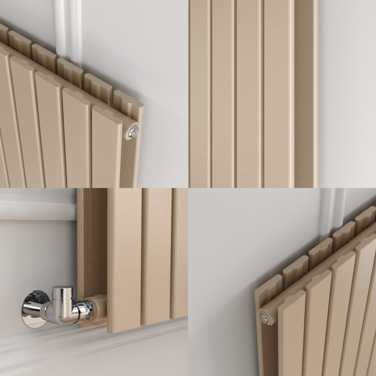 Riace Cleopatra Vertical Flat Designer Radiator 1800x680mm Double Panel 6947 BTU - Image 4