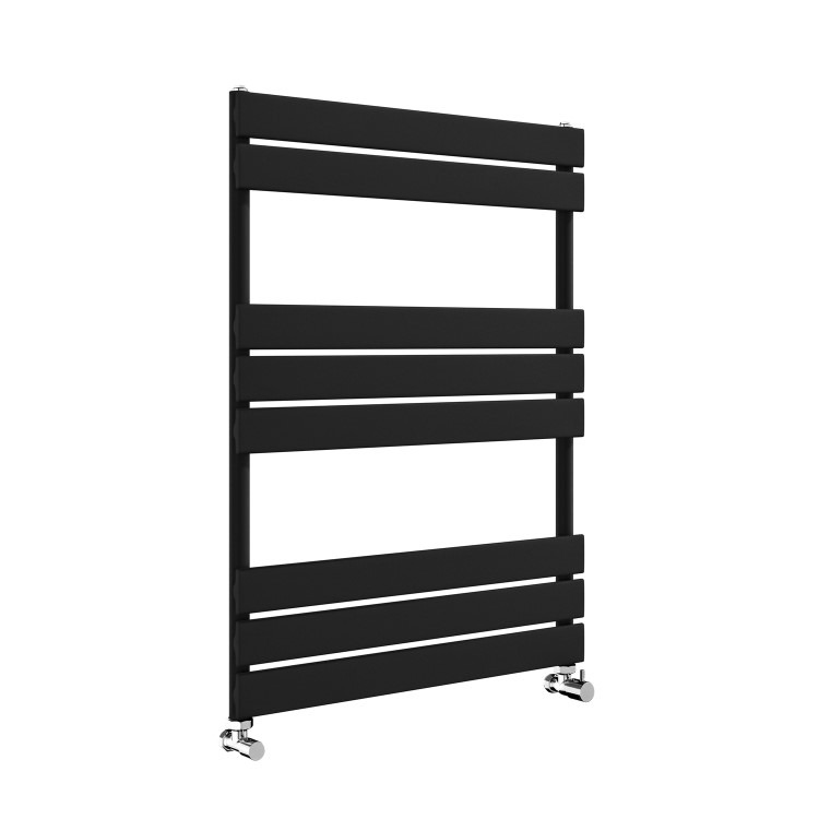Riace Midnight Black Vertical Flat Towel Rail Radiator 800x600mm Single Panel 1406 BTU - Image 5