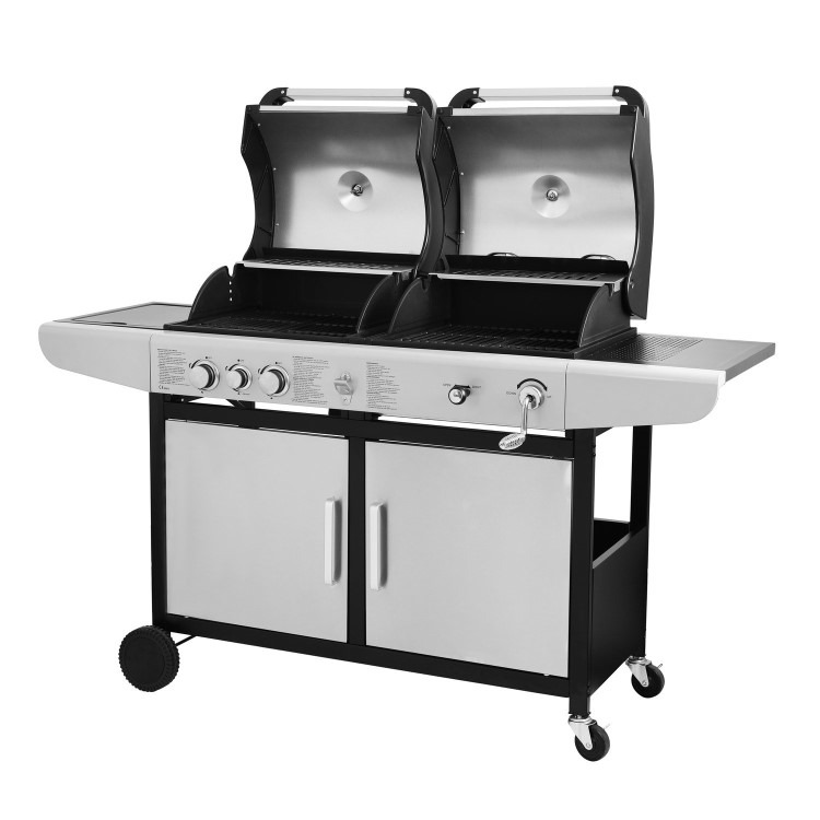 Boss Grill Premium Dual Fuel - 2 Burner Dual Fuel BBQ Grill with Side Burner - Stainless Steel - Image 4