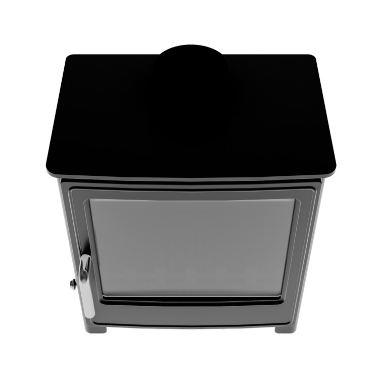 Cast Iron 8kW Log Burning Multi-Fuel Stove in Black - AmberGlo - Image 6