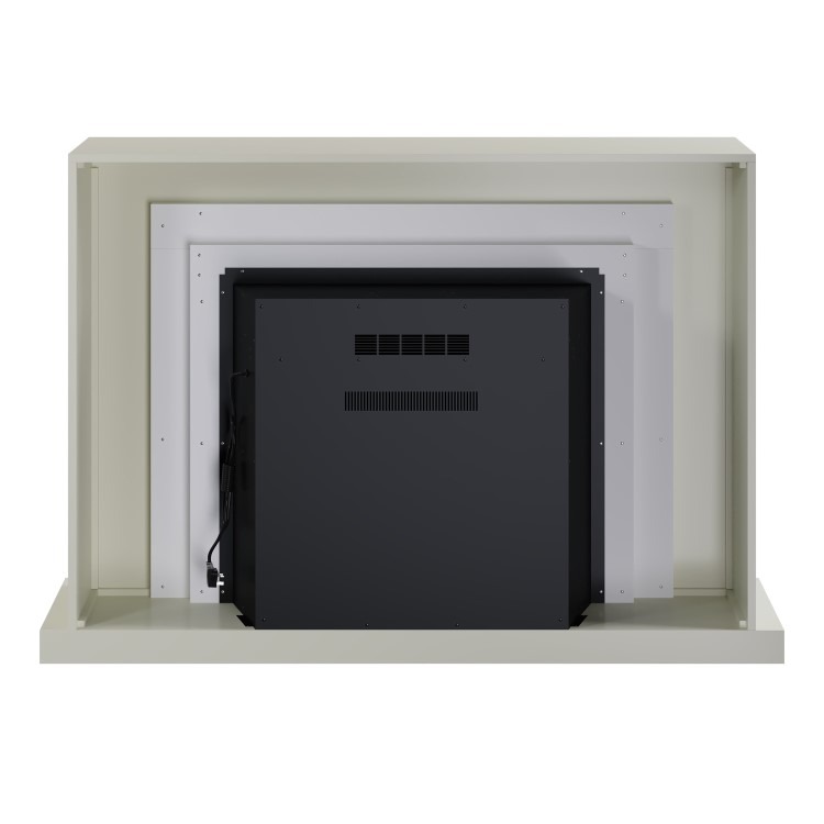 Cream Fire Surround and Electric Fire with Logs - AmberGlo - Image 6