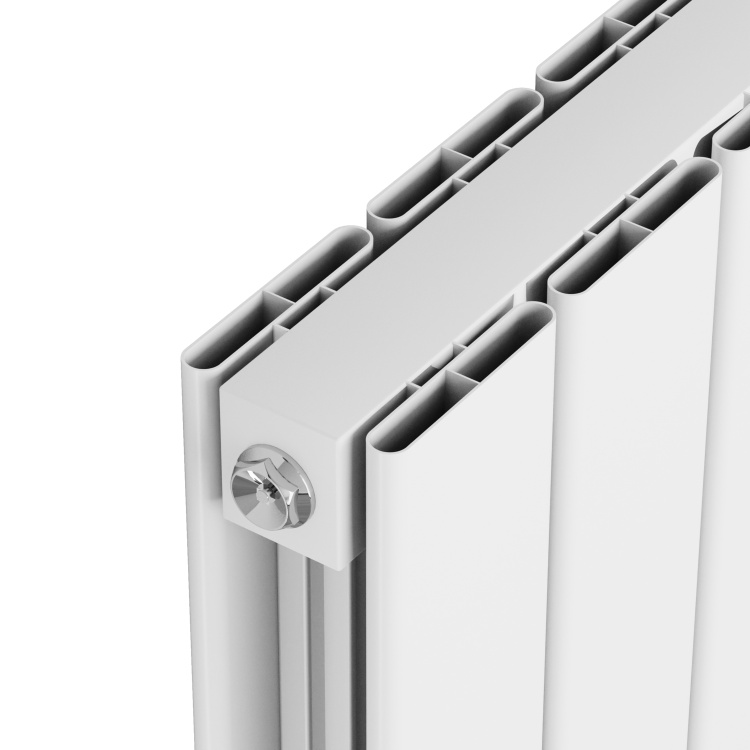 Eco Eleganza White Horizontal Flat Designer Aluminium Radiator 600x975mm Double Panel 3973 BTU - Image 5