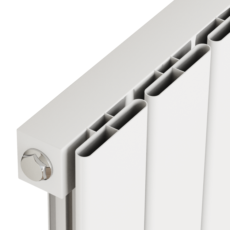 Eco Eleganza White Horizontal Flat Designer Aluminium Radiator 600x1200mm Single Panel 3683 BTU - Image 5