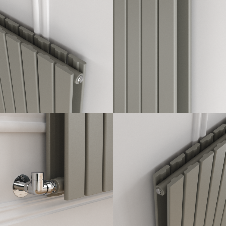 Riace Smoked Stone Horizontal Flat Designer Radiator 600x1156mm Double Panel 4370 BTU - Image 5