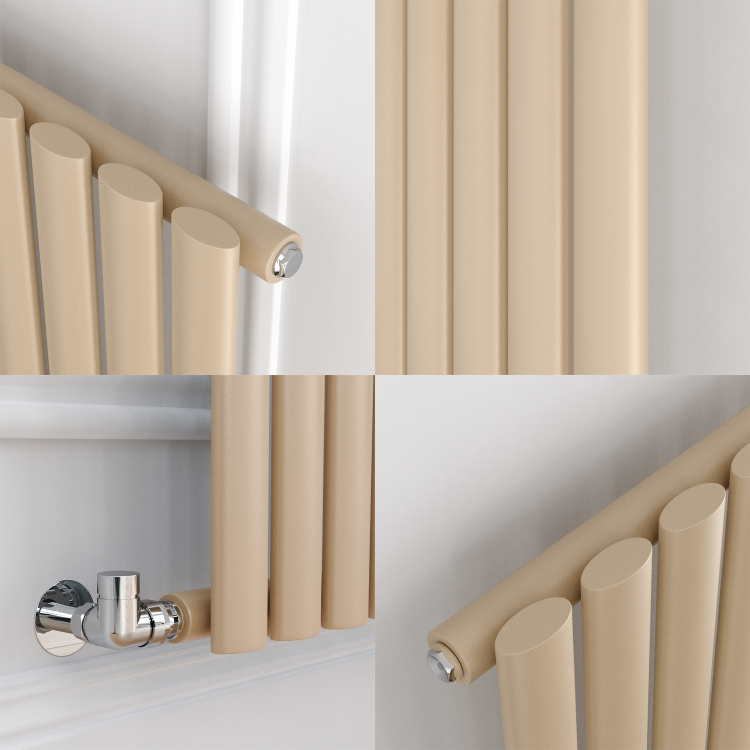 Sorrento Elk brown Horizontal Oval Designer Radiator 600x1416mm Single Panel 3783 BTU - Image 5