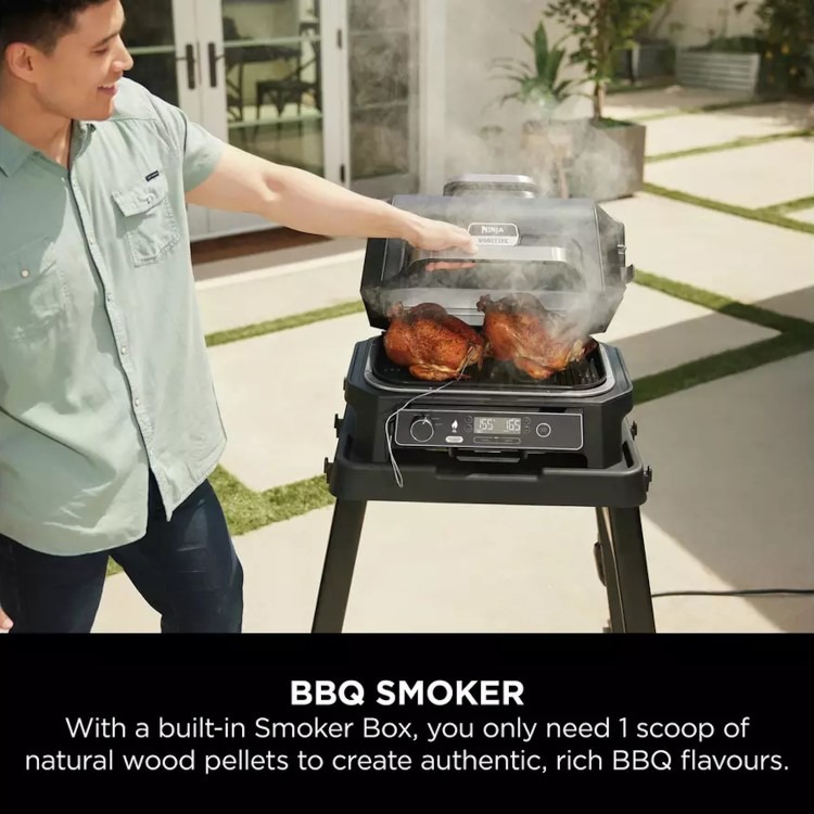 Ninja OG850UK Woodfire XL Electric BBQ Grill & Smoker - Black/Grey - Image 3
