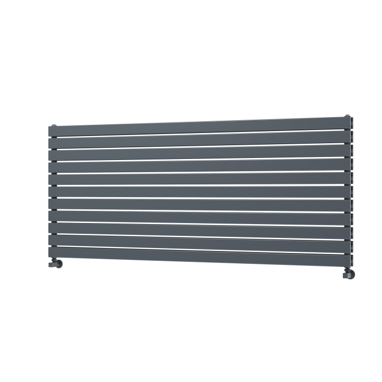Riace Linea Dark Grey Anthracite Flat Designer Radiator 770x1800mm Double Panel 7645 BTU - Horizontal Bars - Image 5