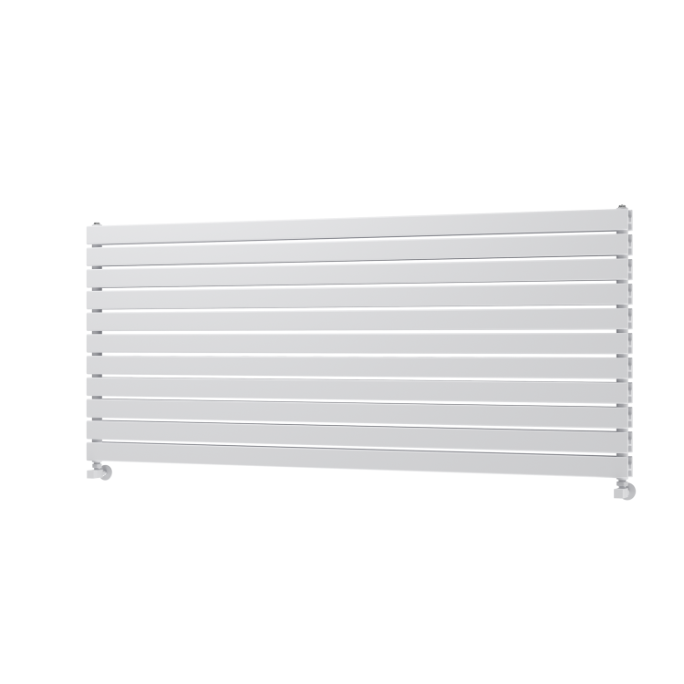 Riace Linea White Flat Designer Radiator 770x1800mm Double Panel 7645 BTU - Horizontal Bars - Image 5