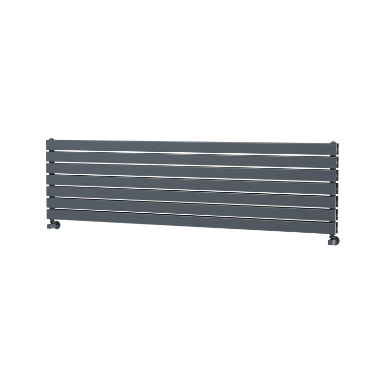 Riace Linea Dark Grey Anthracite Flat Designer Radiator 490x1800mm Double Panel 4863 BTU - Horizontal Bars - Image 5