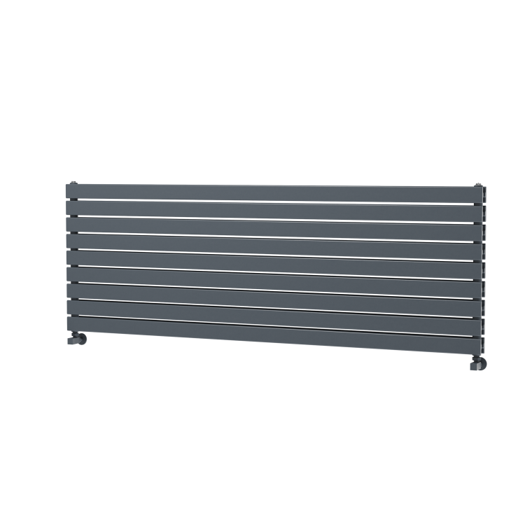 Riace Linea Dark Grey Anthracite Flat Designer Radiator 630x1800mm Double Panel 6256 BTU - Horizontal Bars - Image 5