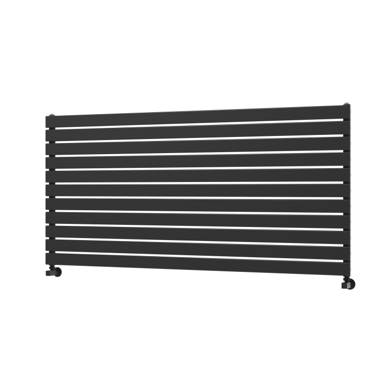 Riace Linea Midnight Black Flat Designer Radiator 770x1600mm Single Panel 4638 BTU - Horizontal Bars - Image 5