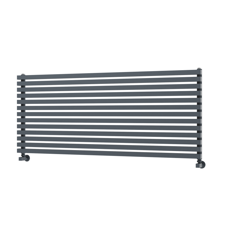 Ravello Linea Dark Grey Anthracite Square Designer Radiator 585x1400mm Single Panel 3782 BTU - Horizontal Bars - Image 5