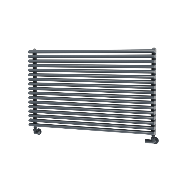 Ventura Linea Dark Grey Anthracite Oval Unique Designer Radiator 595x1000mm Single Panel 3072 BTU - Horizontal Bars - Image 5