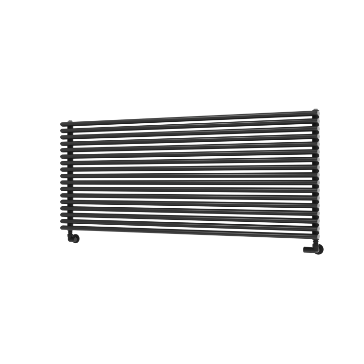 Ventura Linea Midnight Black Oval Unique Designer Radiator 595x1400mm Single Panel 4498 BTU - Horizontal Bars - Image 5