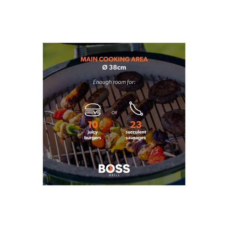 Boss Grill The Egg - 18 Inch Ceramic Kamado Style Charcoal Egg BBQ Grill - Image 4