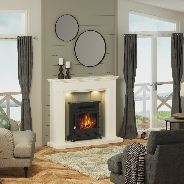 Be Modern Elstow Black Outset Electric Stove Fire - Image 7