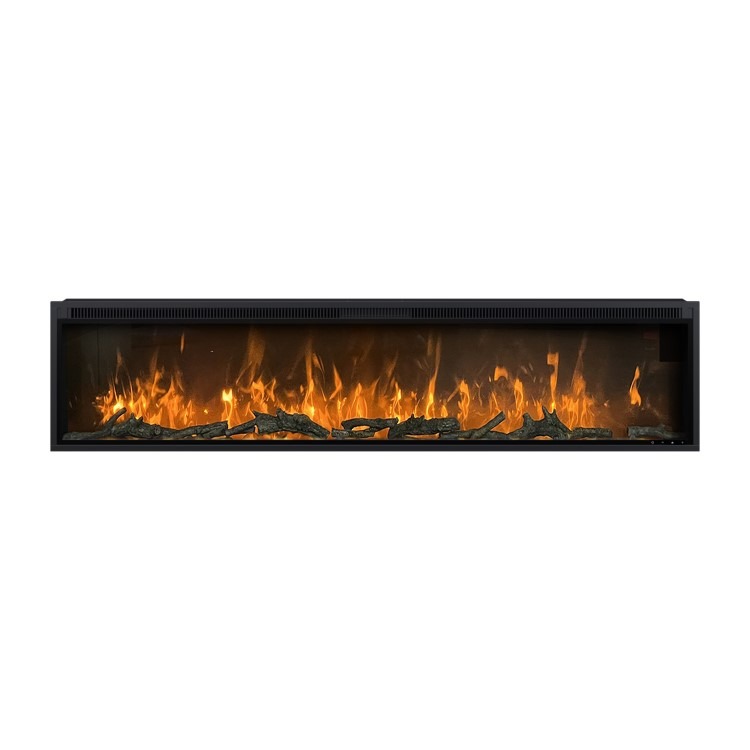 Black Slimline Inset Electric Media Wall Smart Fire Place - 70 Inch - AmberGlo - Image 9