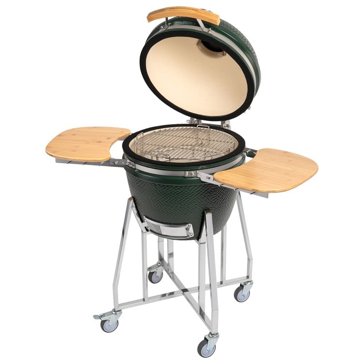 Boss Grill The Egg - 18 Inch Ceramic Kamado Style Charcoal Egg BBQ Grill - Green - Image 9