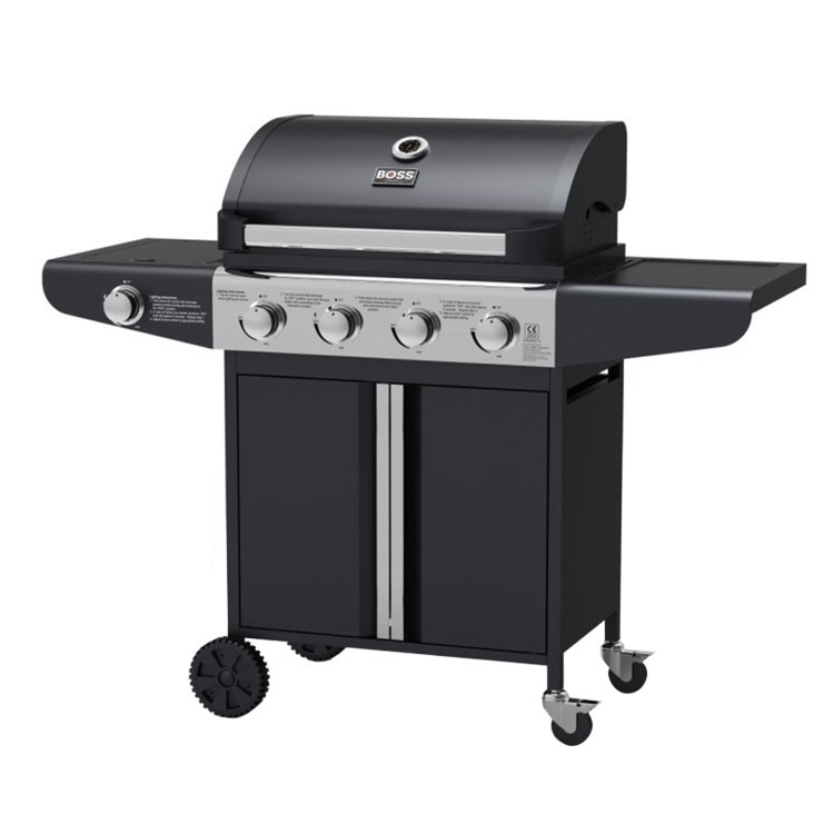 Boss Grill Kentucky Premium - 4 Burner Gas BBQ Grill with Side Burner - Black - Image 8