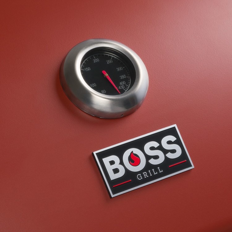 Boss Grill Kentucky Premium - 4 Burner Gas BBQ Grill with Side Burner - Red - Image 8