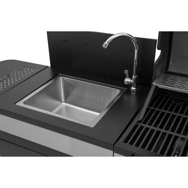 Boss Grill Alabama Modular Outdoor Kitchen - 6 Burner Gas BBQ with Sink - Black - Image 7