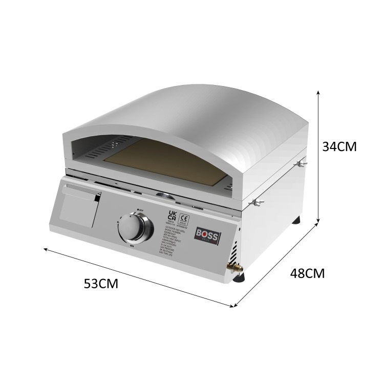 Boss Grill 3-in-1 Gas BBQ Griddle and Pizza Oven - Stainless Steel - Image 9