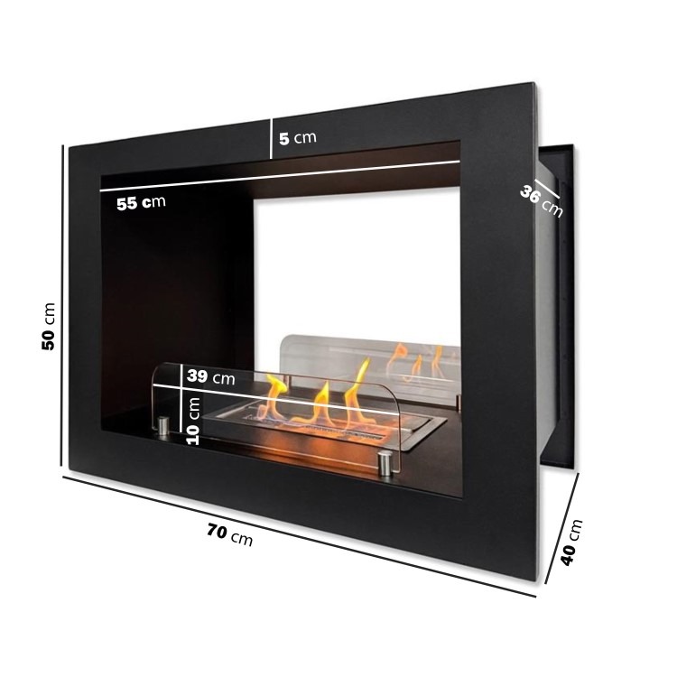 Double-Sided Bioethanol Fireplace in Black - 27 Inch - AmberGlo - Image 9