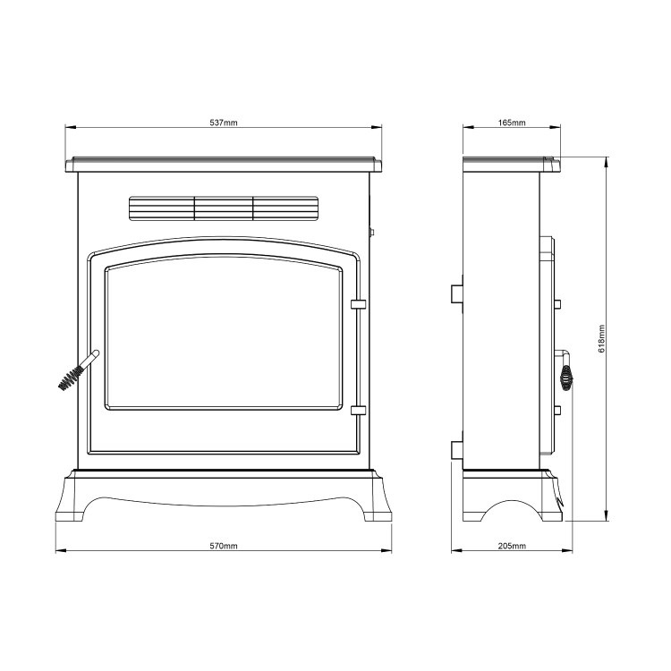 Be Modern Elstow Black Outset Electric Stove Fire - Image 9