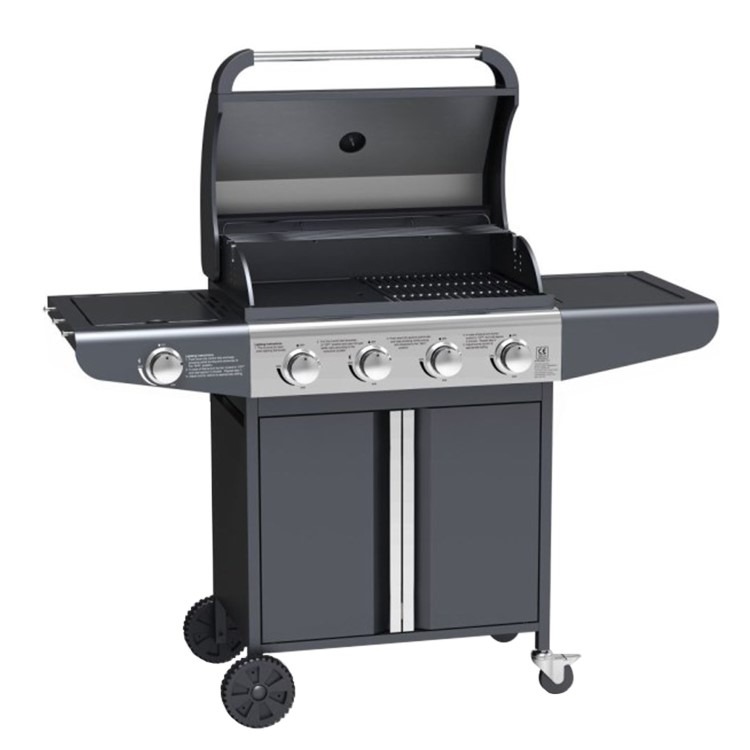 Boss Grill Kentucky Premium - 4 Burner Gas BBQ Grill with Side Burner - Black - Image 9