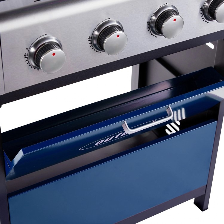 Outback Meteor - 4 Burner Gas BBQ Grill with Side Burner - Blue - Image 10