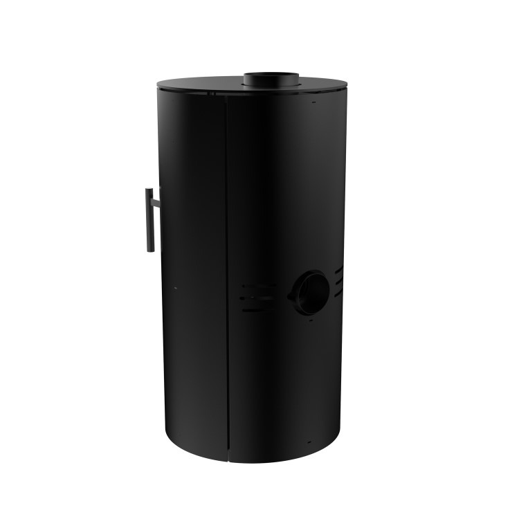 Round Cast Iron 5kW Log Burning Multi-Fuel Stove in Black - AmberGlo - Image 9