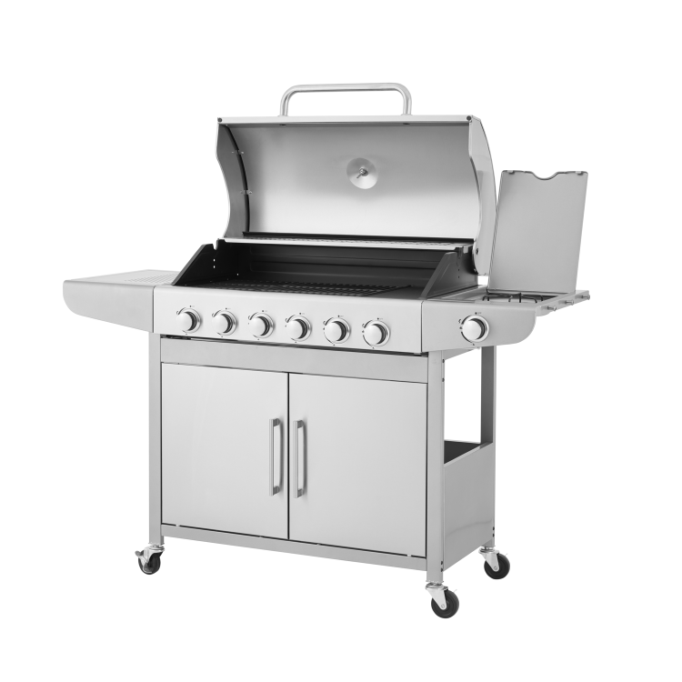 Boss Grill Georgia Classic - 6 Burner Gas BBQ Grill with Side Burner - Silver - Image 9