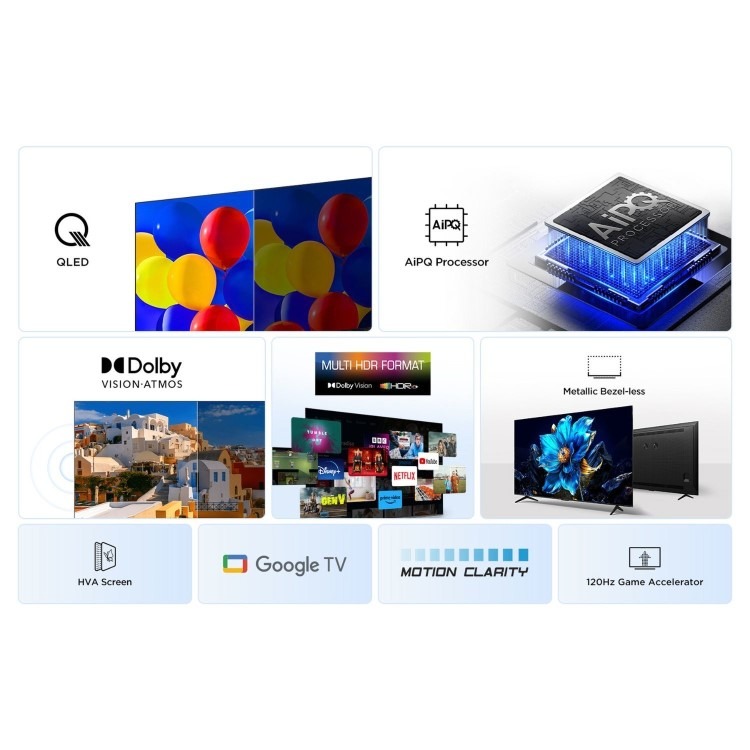 TCL 85P7K-UK 85" 4K QLED Smart Google TV – Dolby Vision Dolby Atmos Game Accelerator - Image 11