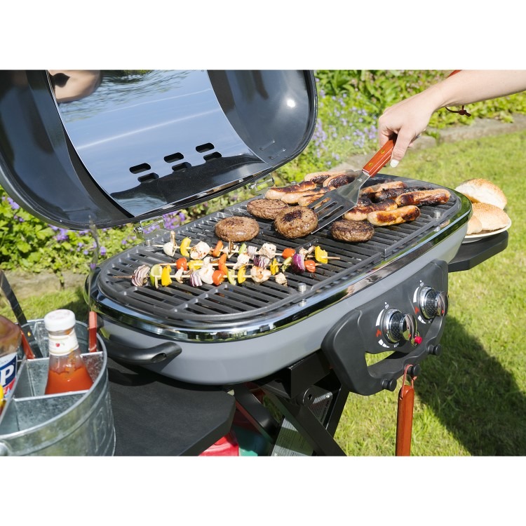 Boss Grill Deluxe Portable - 2 Burner Gas BBQ Grill with Trolley - Grey - Image 14