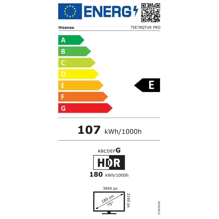 Hisense E78QTUK PRO 75 inch Smart 4K Ultra HD QLED TV - Image 14