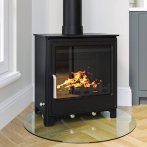 Cast Iron 8kW Log Burning Multi-Fuel Stove in Black - AmberGlo
