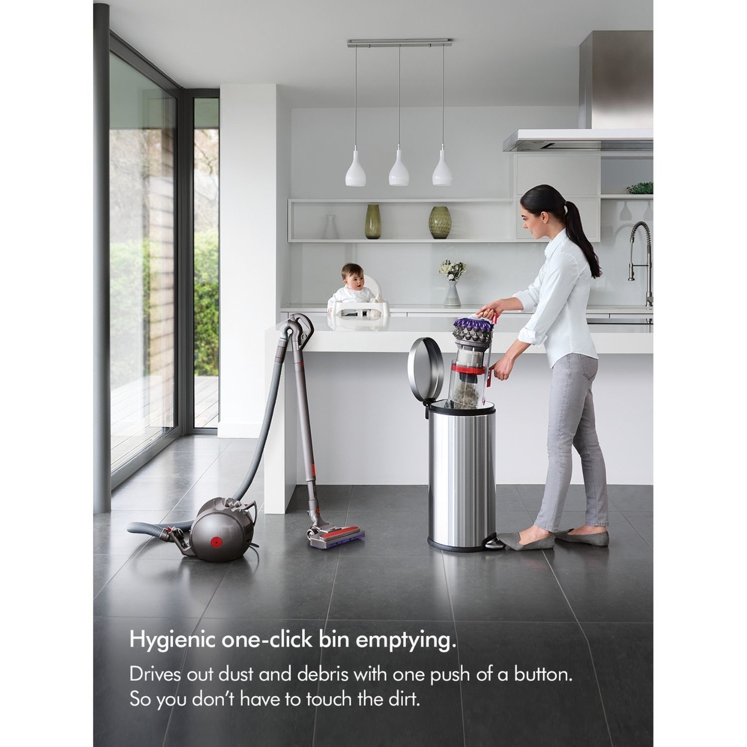 Dyson Big Ball Multi Floor 2 Cylinder Corded Vacuum Cleaner - Iron & Yellow - Image 5