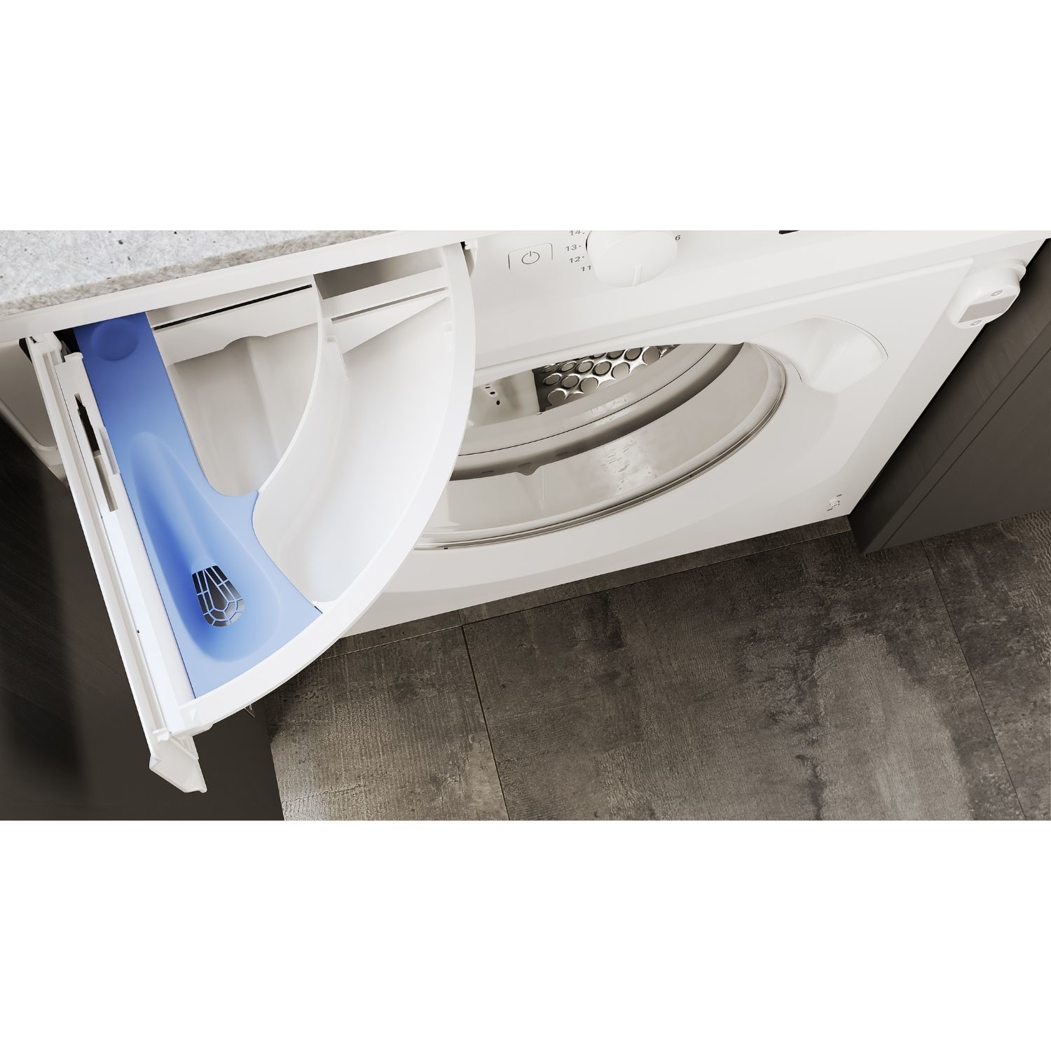 Indesit Push&Go 7kg Wash 5kg Dry 1400rpm Integrated Washer Dryer - Quiet, Steam - White - Image 4