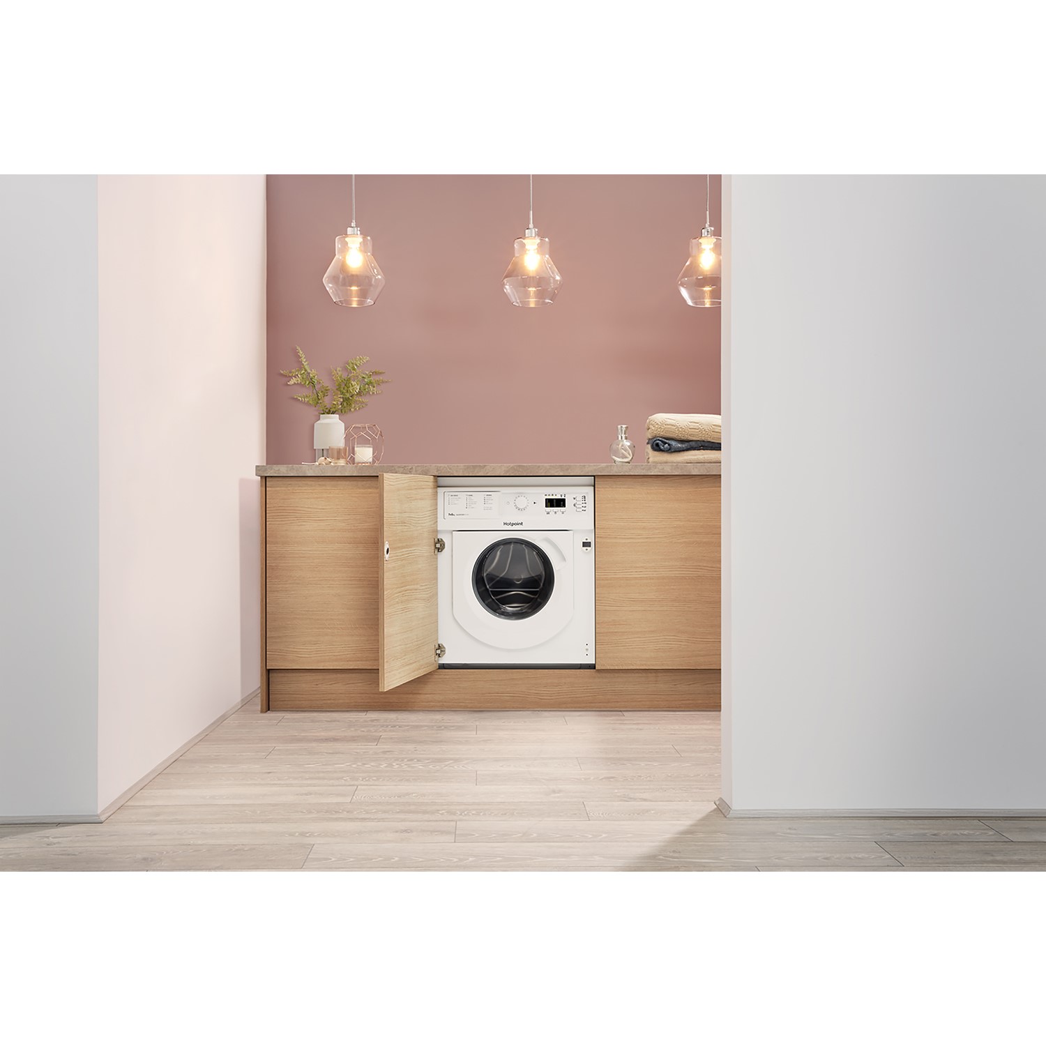 Hotpoint Anti-stain 7kg Wash 5kg Dry 1400rpm Integrated Washer Dryer- - Quiet, Steam - White - Image 3