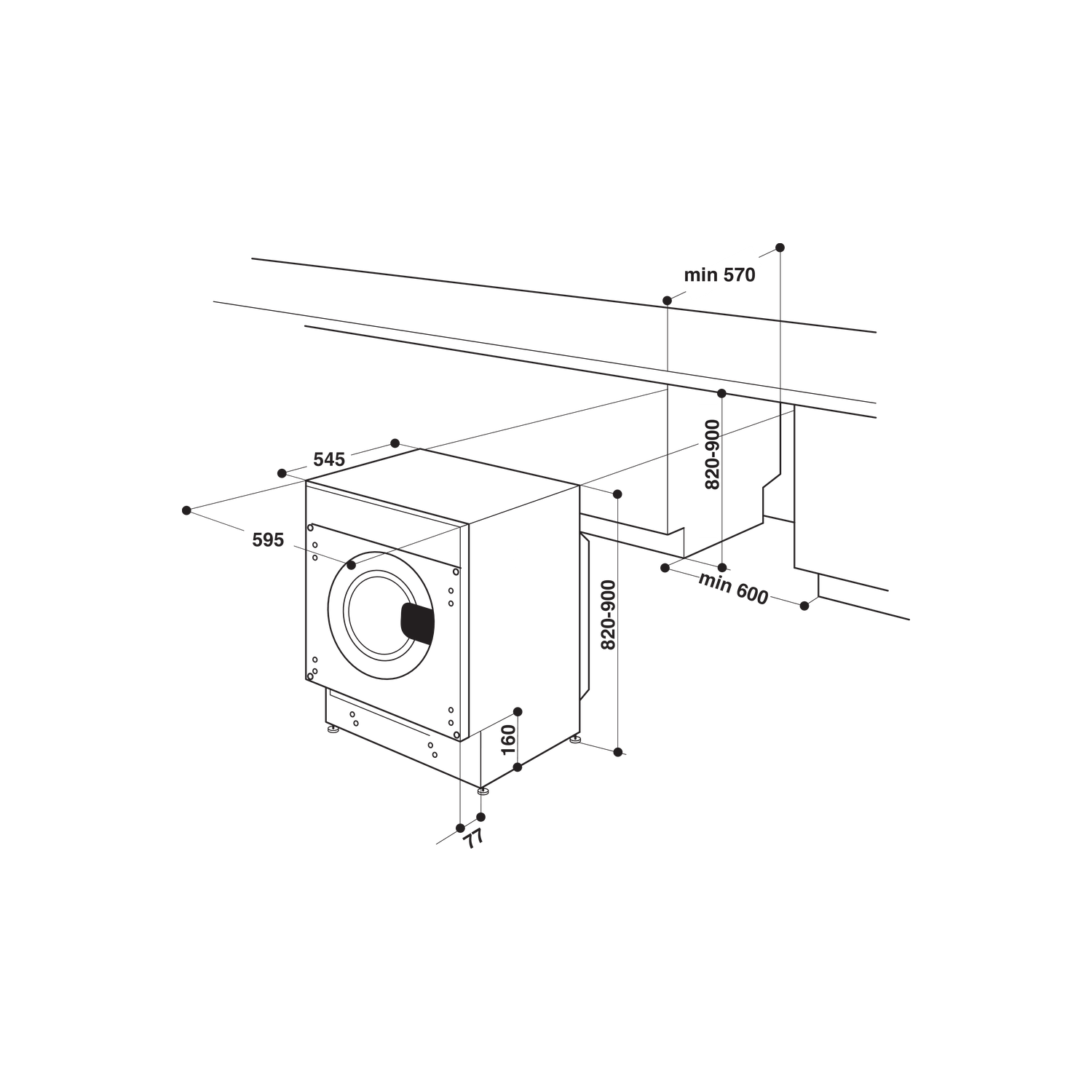 Hotpoint Anti-stain 7kg Wash 5kg Dry 1400rpm Integrated Washer Dryer- - Quiet, Steam - White - Image 10